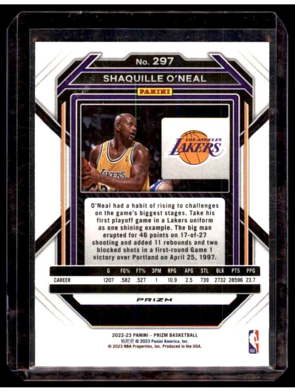 2022-23 Panini Prizm - Shaquille O'Neal #297 Green Prizm